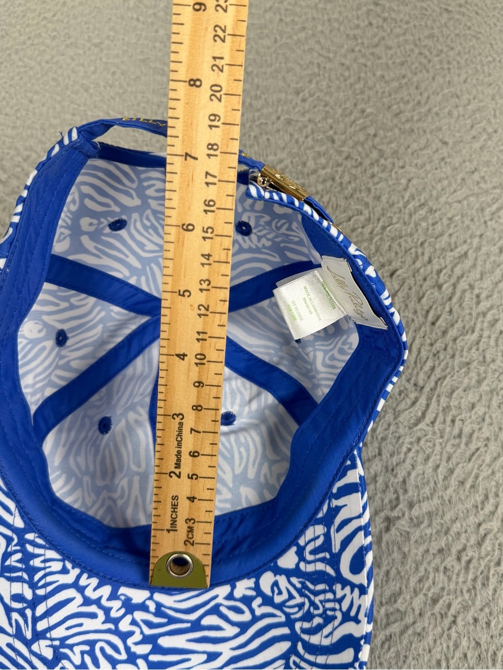 Lilly Pulitzer Run Around Hat Women One Size Blue Adjustable Baseball Cap Active - Picture 10 of 10